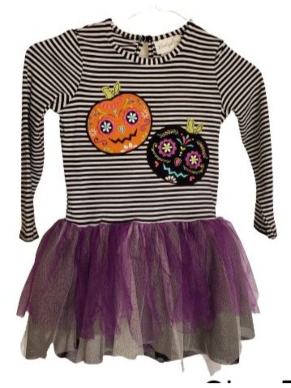 Emily Rose Girls 5 Halloween Dress Tulle Skirt Striped Pumpkins Whimsical Octo